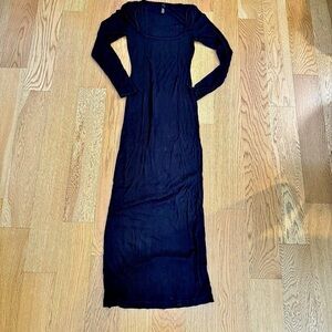 SKIMS Long Sleeve Rib Dress Black Women L